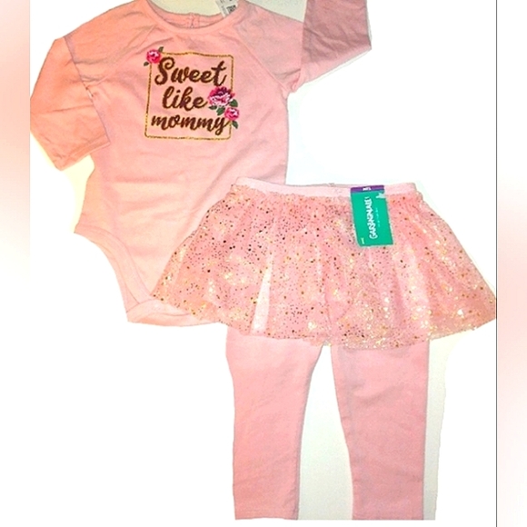 NWT GARANIMALS adorable Pink Girls "Sweet Like Mommy" Tutu Pant Bodysuit Set 12m - Picture 2 of 11